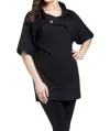 Angel Side Zip Short Sleeve Coat In Black In Black