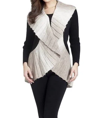 Angel Signature Wrap Sweater In Taupe/white