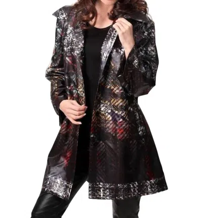ANGEL SNAP-FRONT RAIN JACKET IN BLACK MULTI