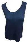 Angel Stone Wash Bra-friendly Tank Top In Denim In Blue