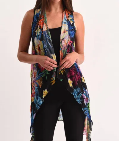 Angel Tropical Paradise Vest In Multi In Black