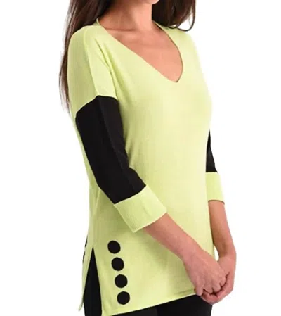 Angel Two-tone Polkadot Tunic In Lime In Green