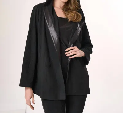 Angel Vegan Leather Suede Jacket With Leather Trim In Black