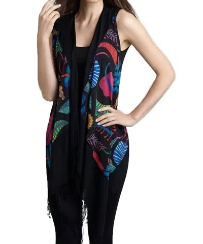 Angel Wild Hues Long Vest In Black Multi