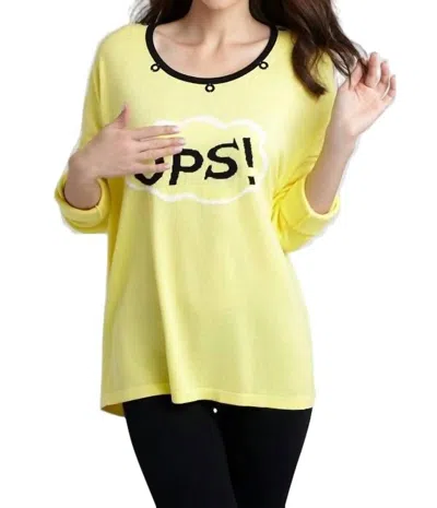Angel Word Cloud Graphic Sweater In Yellow Multi