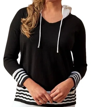 Angel Zig Zag Hoodie In Black/white