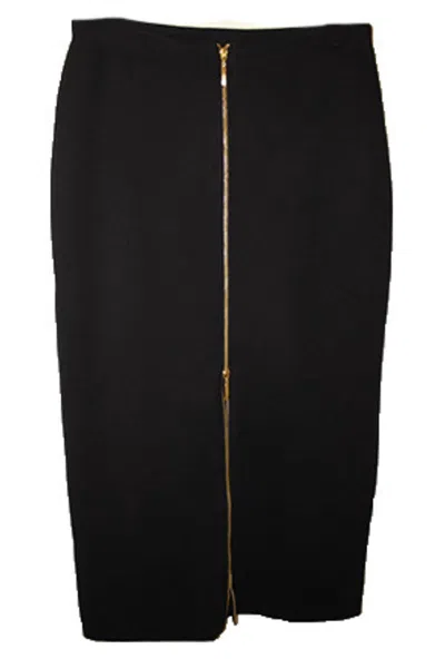 Angel Zippered Midi 36 Skirt In Black/gold In Multi