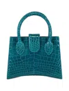 Angela Alvarez Demi Arco Glazed Tote Bag In Blue