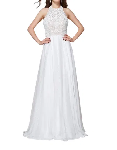 Angela & Alison Full Tulle Prom Dress In Ivory In White