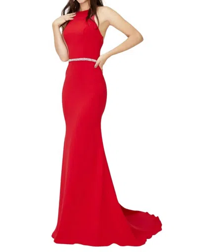 Angela & Alison Mermaid Prom Dress In Hot Red