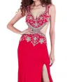 Angela & Alison Sparkling Prom Dress In Hot Red In Red