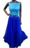 Angela & Alison Women's Two Piece Ballgown In Aqua Blue In Blue