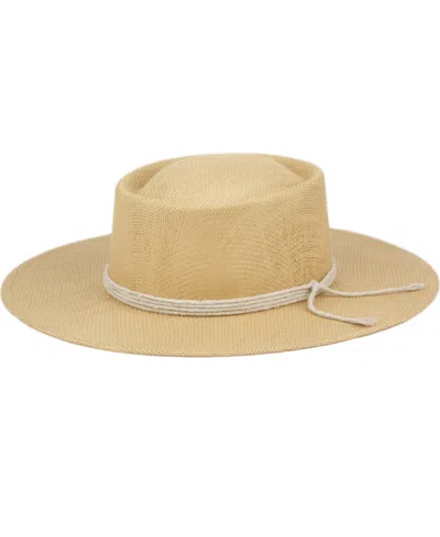 Angela & William Light Boater Gamble Porkpie Derby Fedora Sun Hat In Brown