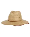 Angela & William Palm Braid Wide Brim Panama Fedora Sun Hat With Chin Cord In Natural