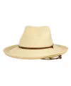 Angela & William Straw Fedora Sun Hat With Chin Cord In Natural