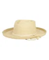 Angela & William Straw Ferora Sun Hat With Chin Cord In Natural