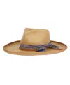 Angela & William Upturned Wide Brim Fedora Hat In Brown