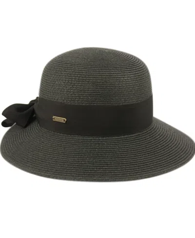 Angela & William Women's Brimmed Beach Sun Straw Hat In Black