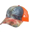 Angela & William Women's Ponytail Messy Buns Tie Dye Truck Mesh Ponycap Hat In Mix Blue