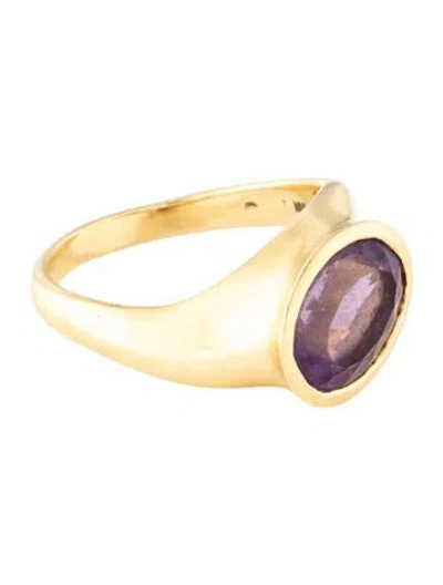 Pre-owned Angela Cummings 18k Amethyst Cocktail Ring In Multicolor