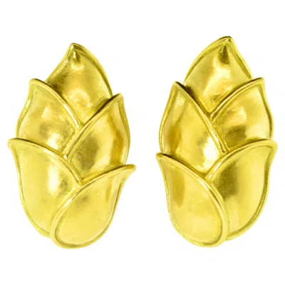 Pre-owned Angela Cummings 18k Gold Unusual  Vintage Earrings, Circa 1989. In Multi
