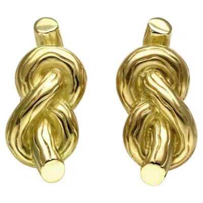 Pre-owned Angela Cummings 18k Yellow Gold Sailor Knot Clip On Earrings
