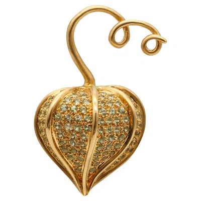 Pre-owned Angela Cummings 1989 Brooch In 18kt Yellow Gold With 3.76 Ctw In Green Sapphires