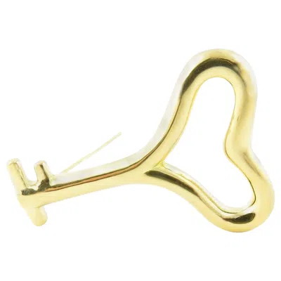Pre-owned Angela Cummings 1993  18 Karat Yellow Gold Heart Key Pin Brooch