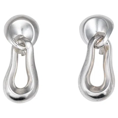 Pre-owned Angela Cummings Doorknocker Earrings 1988 Vintage Large Drops Silver Jewelry In Multi
