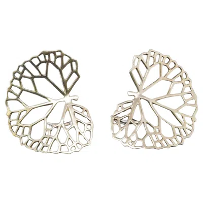 Pre-owned Angela Cummings Estate  18k Yellow Gold Lilly Pad Leaf Clip Earrings 1985 - Vhk