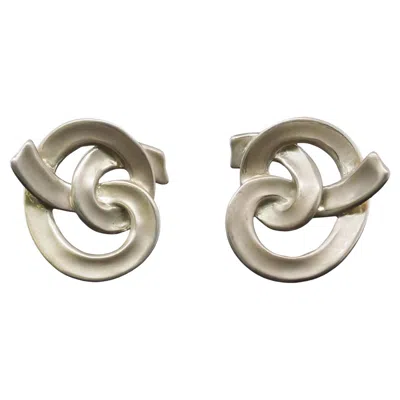 Pre-owned Angela Cummings Estate Circa 1984  18k Yellow Gold Knot Earrings - Vhk#987