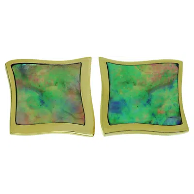Pre-owned Angela Cummings Paula Shell Yellow Gold Earrings
