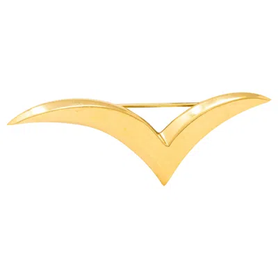 Pre-owned Angela Cummings Tiffany & Co. 1980's 18 Karat Yellow Gold Vintage Seagull Brooch