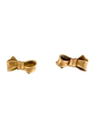 Pre-owned Angela Cummings Vintage 18k Bow Stud Earrings In Multi