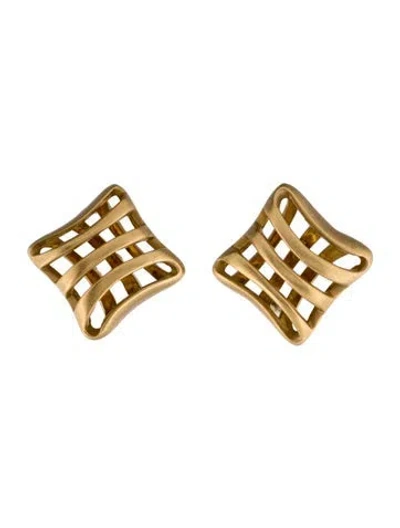 Pre-owned Angela Cummings Vintage 18k Earclip Earrings In Multi