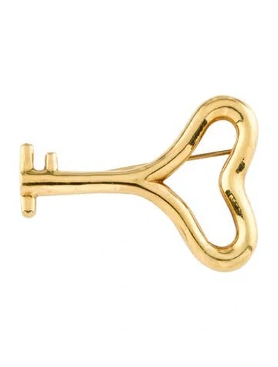 Pre-owned Angela Cummings Vintage 18k Heart Shape Key Brooch In Multi