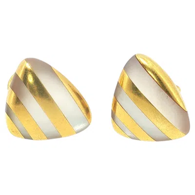 Pre-owned Angela Cummings Vintage 18k Yellow Gold Clip On Earrings 15.5 Grams