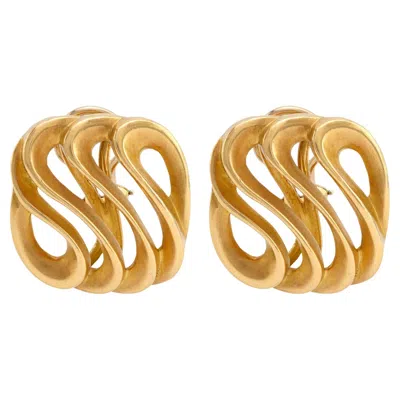 Pre-owned Angela Cummings Vintage  18k Yellow Gold Clip On Earrings