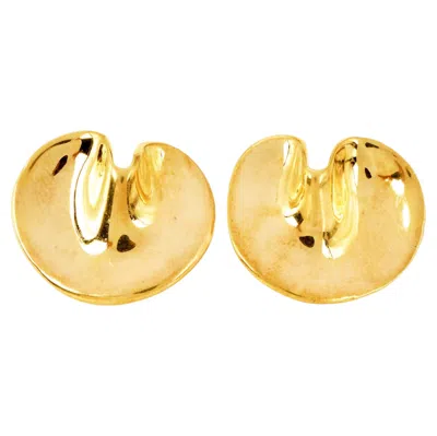 Pre-owned Angela Cummings Vintage  Tiffany & Co. 18k Gold Lily Pad Earrings In Multi