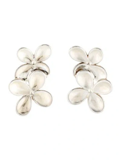 Pre-owned Angela Cummings Vintage Hydrangea Clip-on Earrings In Multi