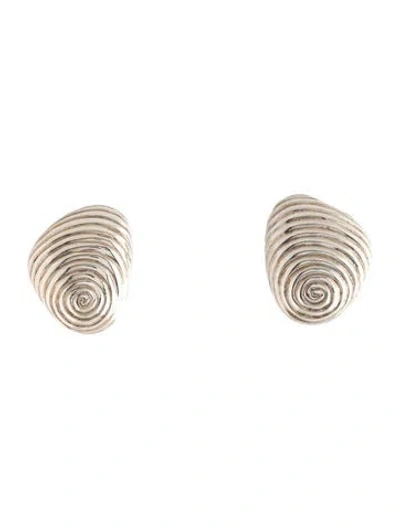 Pre-owned Angela Cummings Vintage Shell Clip On Earrings In Multicolor