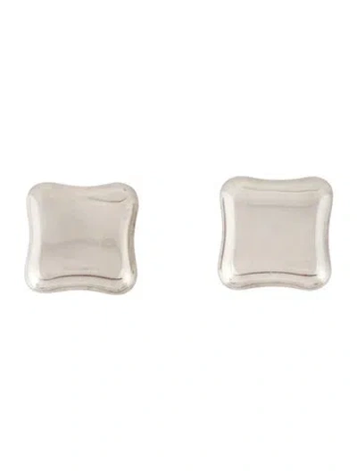 Pre-owned Angela Cummings Vintage Square Earclips In Multicolor