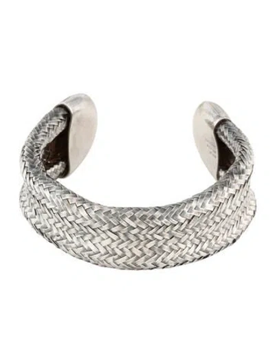 Pre-owned Angela Cummings Vintage Woven Cuff Bracelet, 7" In Multi