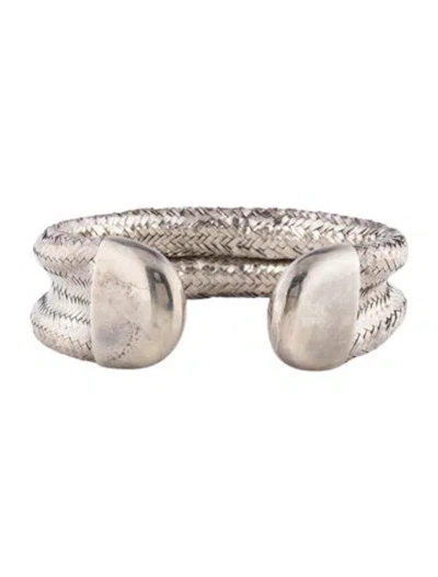 Pre-owned Angela Cummings Woven Cuff Bracelet, 7" In Multi