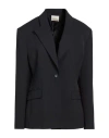Angela Davis Woman Blazer Black Size 10 Polyester, Elastane In Black