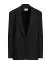 Angela Davis Woman Blazer Black Size 8 Viscose, Linen