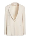 Angela Davis Woman Blazer Off White Size 8 Viscose, Linen In White