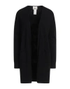 Angela Davis Woman Cardigan Black Size S Viscose, Polyester, Polyamide