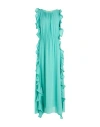 Angela Davis Woman Maxi Dress Turquoise Size S Polyester In Blue