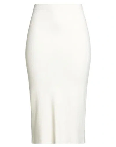 Angela Davis Woman Midi Skirt Ivory Size L Viscose, Polyester, Polyamide In White
